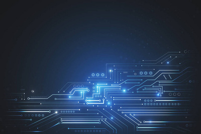 数字脉络 抽象几何与电路纹理构建的绿色科技横幅世界